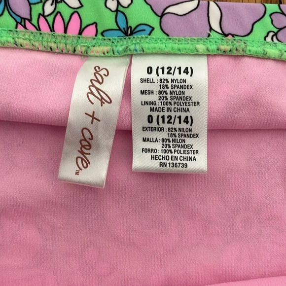 Salt + Cove Soft Side-Tab Bikini Bottoms in Peony Party Juniors 0 (12/14) NWT - Picture 3 of 6